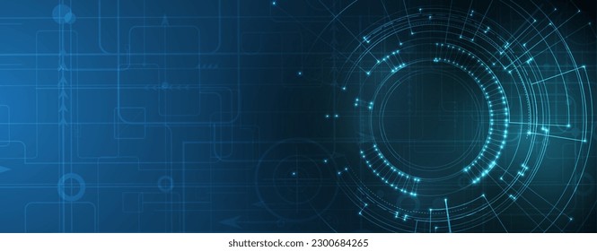 Abstract tech background. Futuristic technology interface with geometric shapes