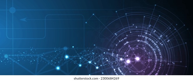 Abstract tech background. Futuristic technology interface with geometric shapes