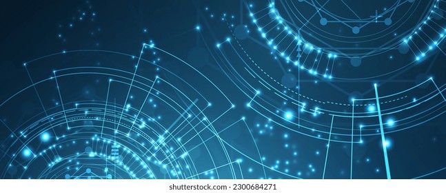 Abstract tech background. Futuristic technology interface with geometric shapes