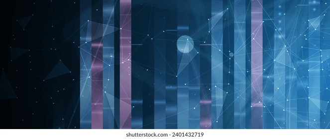 Abstract tech background. Futuristic technology interface with geometric shapes Handmade vector