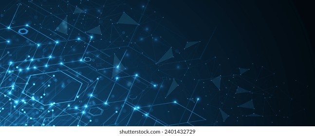 Abstract tech background. Futuristic technology interface with geometric shapes Handmade vector