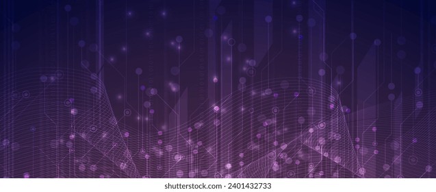 Abstract tech background. Futuristic technology interface with geometric shapes Handmade vector