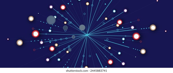 Abstract tech background. Futuristic technology interface for business and science presentation. Vector art.