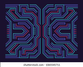 Abstract tech background. HUD Background virtual reality. Smart build. Grid core. Vector illustration 