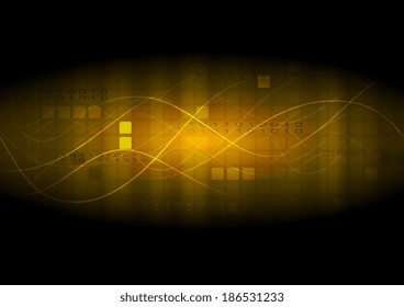 Abstract tech background with shiny waves