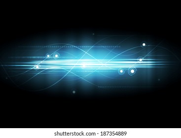Abstract tech background with shiny waves
