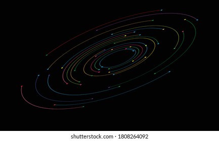 abstract tech background with spiral and dots