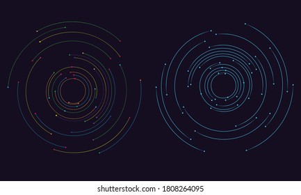 abstract tech background with spiral and dots