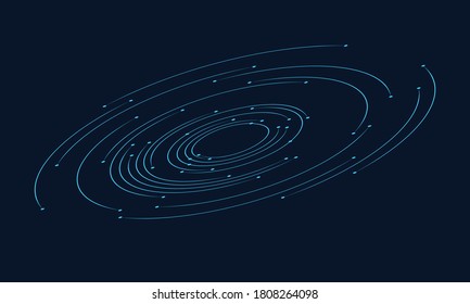 abstract tech background with spiral and dots