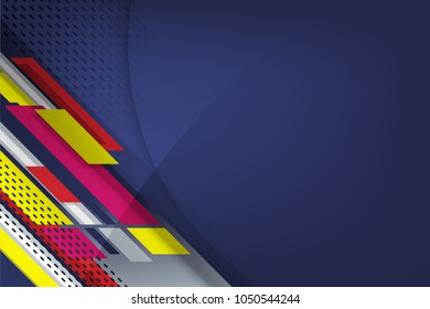 Abstract Tech Background with stripes lines and dots texture for business banner, poster, cover and advertising web design, vector illustration