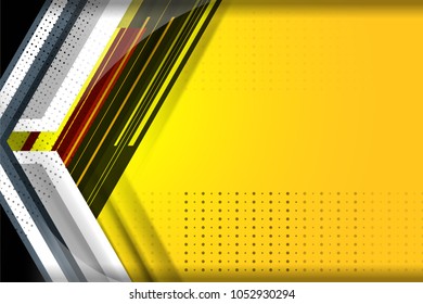 Abstract Tech Background with stripes lines and dots texture for business banner, poster, cover and advertising web design, vector illustration