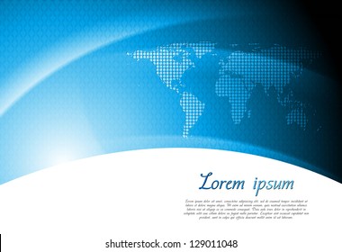 Abstract tech background with world map. Vector design eps 10