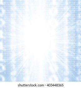 Abstract tech binary blue 3d background  