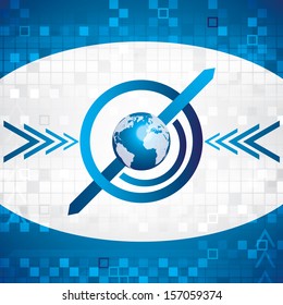 Abstract tech binary blue background