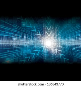 Abstract tech binary blue background