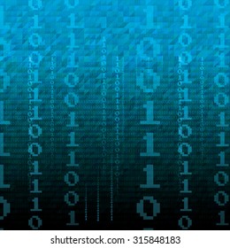 Abstract tech binary blue background
