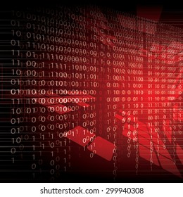 Abstract tech binary red background  