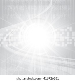 Abstract tech binary silver background  