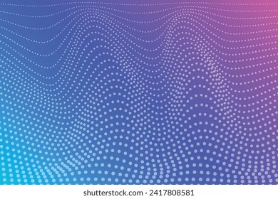 abstract tech blue background with dots lines wave pattern light