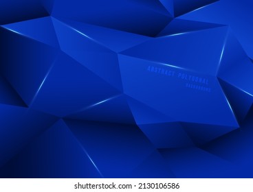 Abstract tech blue polygonal hexagon pattern design of prism artwork. Design for clear decorative dimension background. Illustration vector