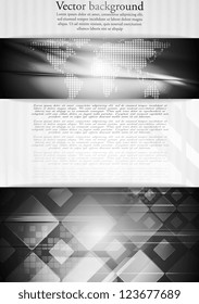 Abstract tech business background with world map. Vector illustration eps 10