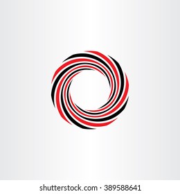 abstract tech business circle red black vector icon design