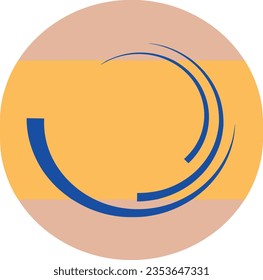 Abstract Tech Circle Combined with Face Silhouette.  Abstract Geometric shape. Modern icon design logo element with business card template. Spiral Vector Illustration.  