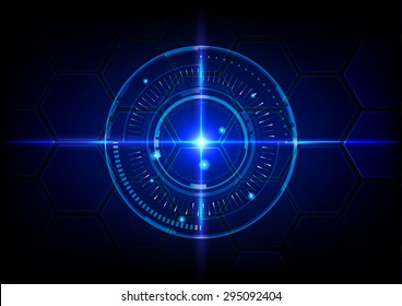 abstract tech circles background design with light effect. Futuristic technology style