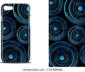 Abstract Tech Circles Gradient Phone Case Vector Design Template EPS 10