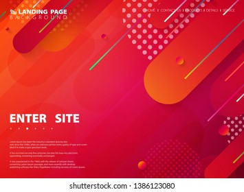 Abstract tech colorful stripe line web landing page background. You can use for ad, poster, website, landing page, background, artwork. illustration vector eps10