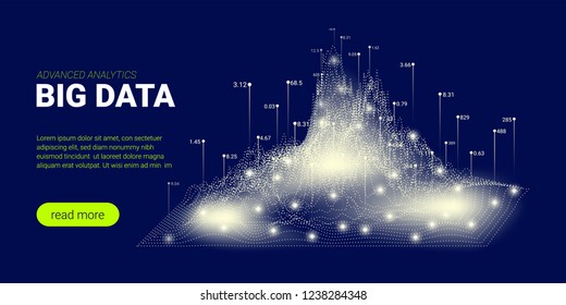 Abstract Tech Concept, Big Data Stream. Artificial Intelligence, Quantum Computing Illustration. Tech Background for Glow Landing Page. Visualization of Science Innovation, Digital Technology Design.