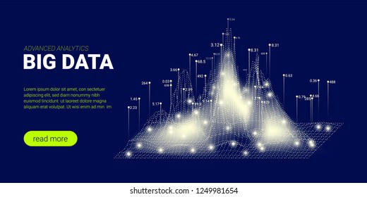 Abstract Tech Concept, Big Data Stream. Artificial Intelligence, Quantum Computing Illustration. Tech Background for Glow Landing Page. Visualization of Science Innovation, Digital Technology Design.