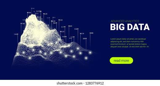 Abstract Tech Concept, Big Data Stream. Artificial Intelligence, Quantum Computing Illustration. Tech Background for Glow Landing Page. Visualization of Science Innovation, Digital Technology Design.