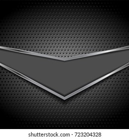 Abstract tech concept metallic arrow vector background