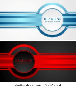 Abstract tech corporate banners. Vector design