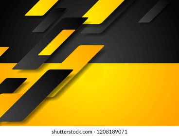 Abstract tech corporate orange and black contrast background. Vector geometric illustration for flyers, brochures, web graphic design