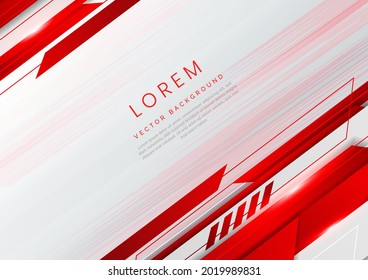 Abstract tech corporate red and grey geometric shape on white background. You can use for ad, poster, template, business presentation. Vector illustration