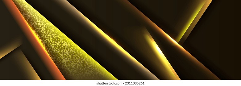 abstract tech corporate shape graphic elements on ink style with golden background for Brochure, Flyer, Poster, leaflet, Annual report, Book cover Layout template