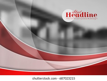 Abstract tech corporate wavy brochure booklet template. Vector design background