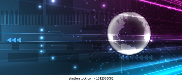 Abstract tech cyber background. Futuristic technology interface with geometric shapes