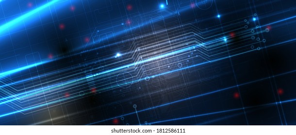 Abstract tech cyber background. Futuristic technology interface with geometric shapes