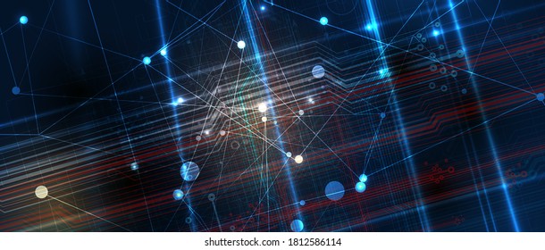 Abstract tech cyber background. Futuristic technology interface with geometric shapes