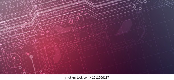 Abstract tech cyber background. Futuristic technology interface with geometric shapes