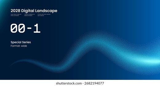 Tecnologia Digital Pontos Tecnológicos Azul Vetor Forma Fundo. Inteligência Artificial Big Data Code Wavy Line Spray Flow Concept. Ilustração de Fundo de Conexão de Fibra da Onda Científica Futura Neon