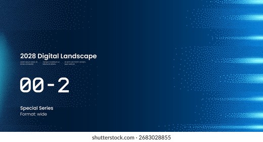 Tecnologia Digital Pontos Tecnológicos Azul Vetor Forma Fundo. Inteligência Artificial Big Data Code Wavy Line Spray Flow Concept. Ilustração de Fundo de Conexão de Fibra da Onda Científica Futura Neon