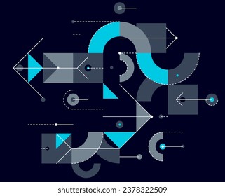 Abstract tech engineering draft vector background over dark, mechanical blueprint technology digital system, engine draw mechanism wallpaper.