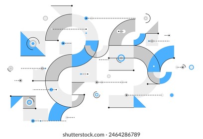 Abstract tech engineering draft vector background, mechanical blueprint technology digital system, engine draw mechanism wallpaper.