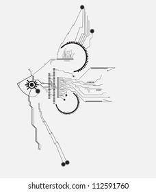 abstract tech fish idea concept background