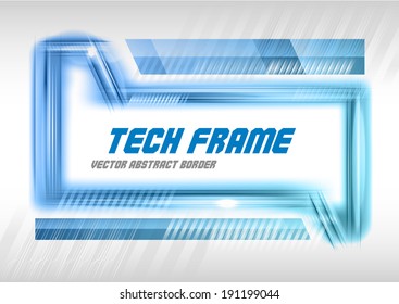 Abstract tech frame on the white background. Vector design element.