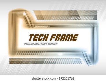 Abstract tech frame on the white background. Vector design element.